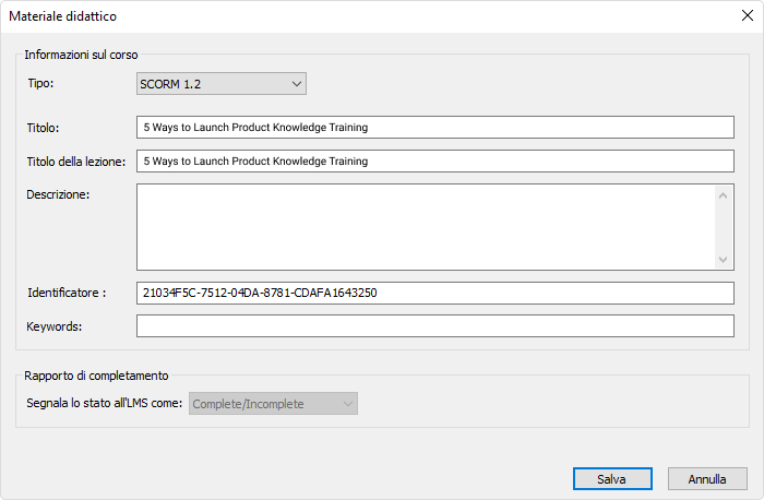 Convertire un PDF interattivo in SCORM