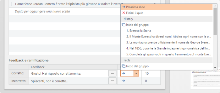 Feedback e ramificazione in iSpring Suite