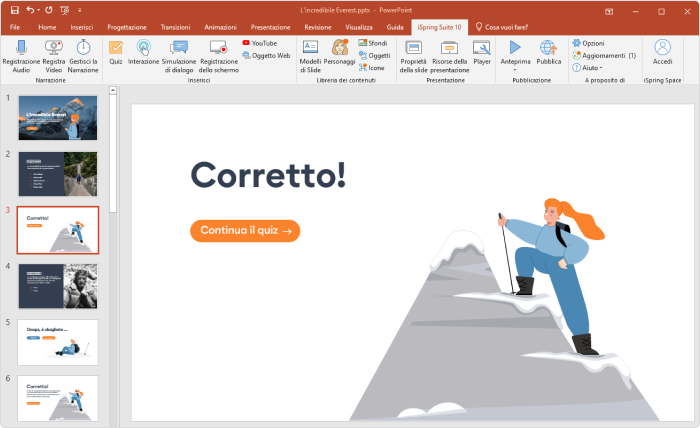 Creare la diapositiva della risposta giusta in PowerPoint