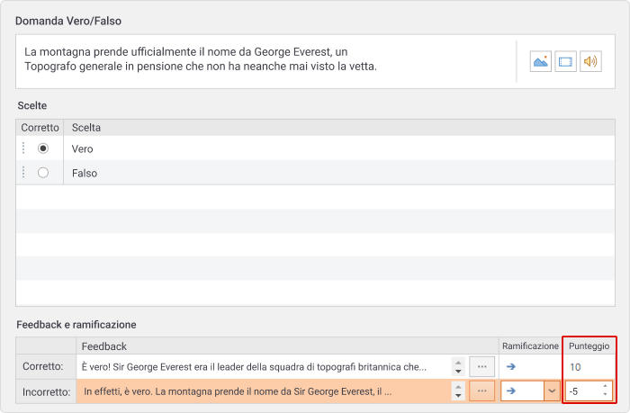 Punteggio in iSpring QuizMaker