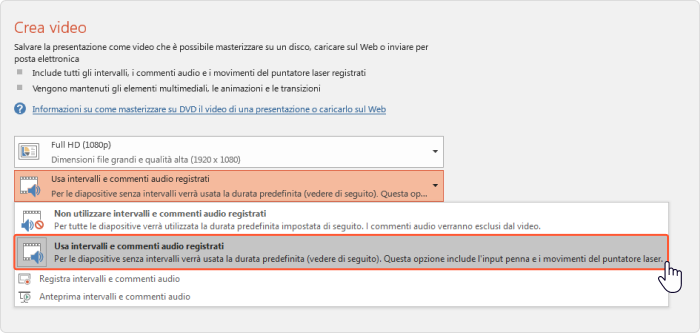 Intervalli e narrazioni in PowerPoint