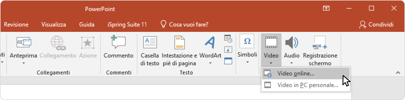 Inserire video in powerpoint da YouTube