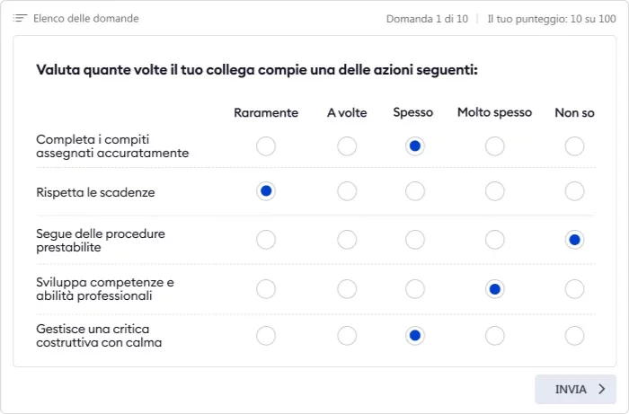 Domanda con scala Likert in iSpring Suite