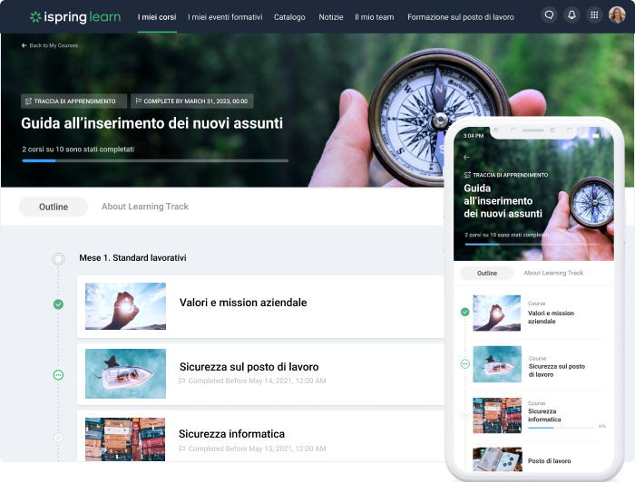 Accesso mobile in iSpring Learn